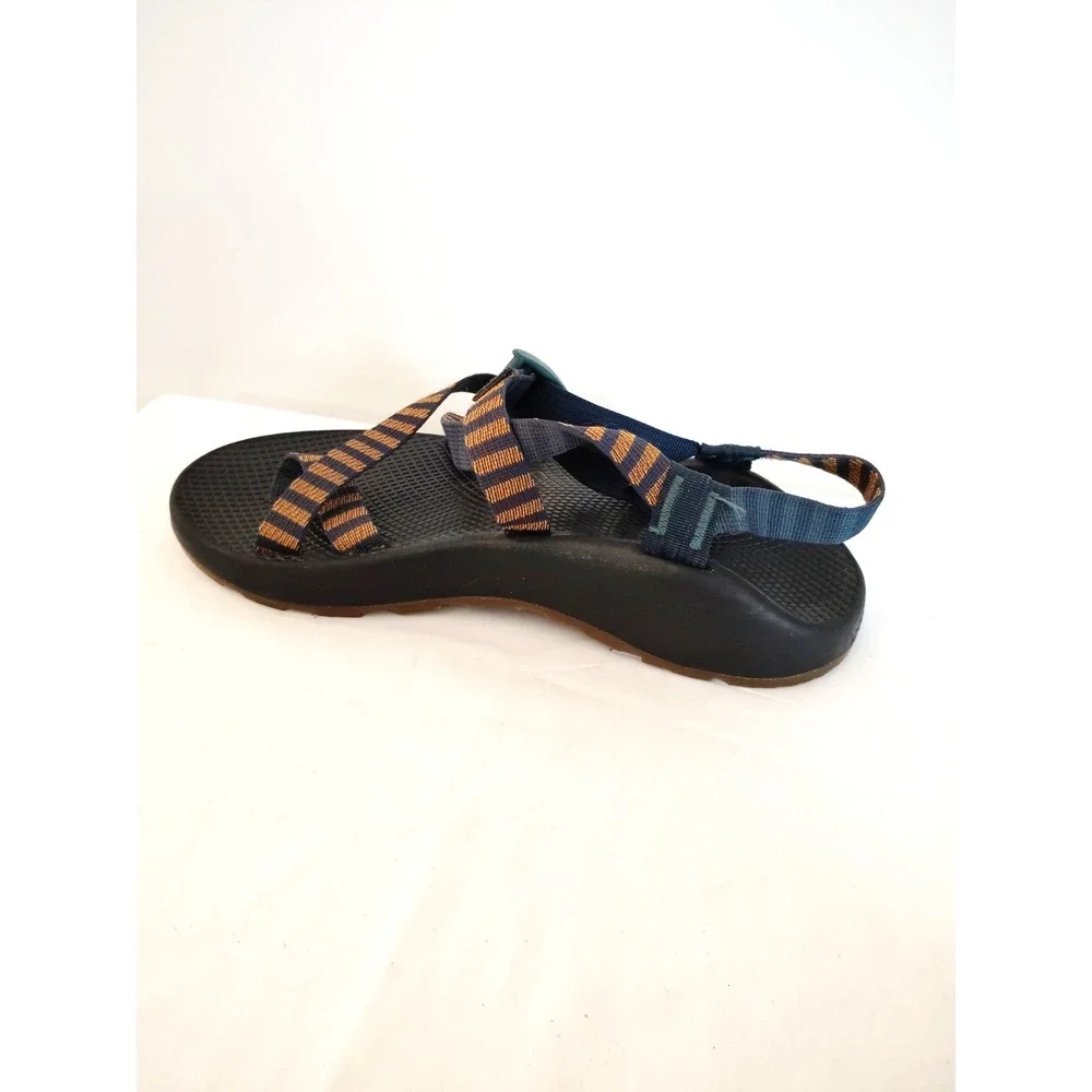 Chaco Z/1 Classic Men 10 Vibram Sole Navy Rust Stripe Sport Hiking Sandals EUC